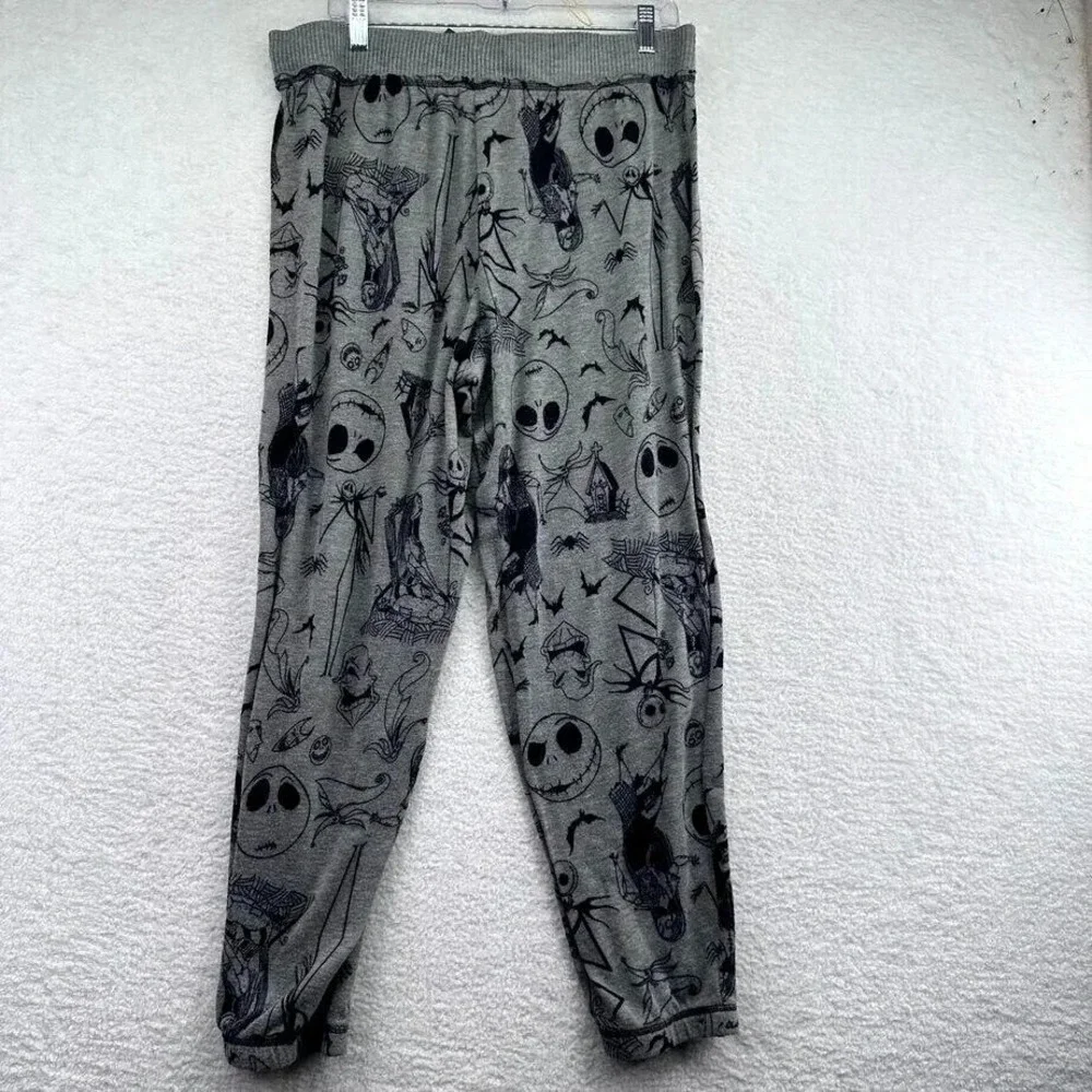 Disney Nightmare Before Christmas Pajama Pants Boys Large Grey Sleepwear L 12-14
